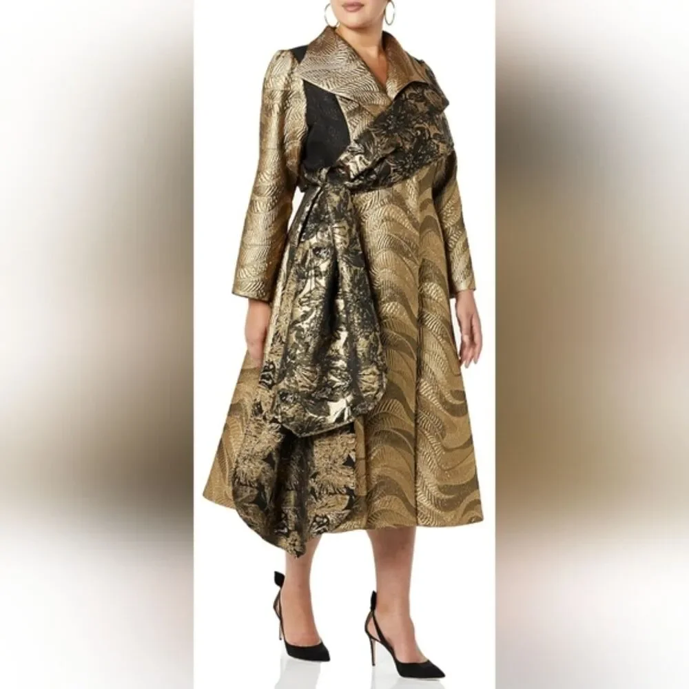 NEW Making The Cut 3 Season Jacquard Metallic Jacket w/ Elegant Wrap Size: S,LG - Picture 5 of 6